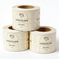 Impression d'étiquettes rectangulaires personnalisées en vinyle brillant imperméable, autocollants personnalisés pour chocolat, pour l'étiquetage des emballages