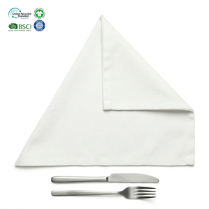 Wholesale Commercial Washable White 18x18 Inch Plain Dyed Restaurant Napkins Poly Cotton Blend <b>Table</b> Decoration Catering Supply - Product Image 1