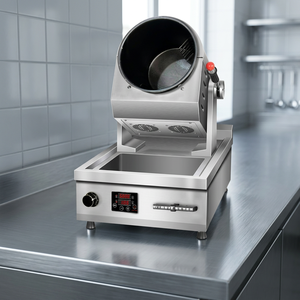 Wok électrique commercial 220V 5000W pour restaurants et commerces de restauration, marmite de cuisson rotative automatique, garantie 1 an - Product Image 2