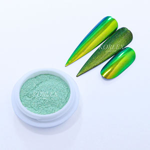Pó de Pigmento Cromado Efeito Espelho Mágico Aurora Perolado Holográfico Cor Arco-Íris para Arte de Unhas e Esmalte em Tom Caramelo - Product Image 4