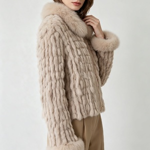 Veste courte chaude et épaisse pour femme Tyan Winter Khaki, en fourrure de renard et de lapin véritable, amovible, confortable, pour le bureau, décontractée, <span class=keywords><strong>manteau</strong></span> en fourrure - Product Image 2