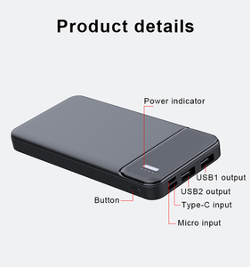 Power Bank Piccolo e Sottile da 5000mAh/10000mAh con Logo LED Personalizzato - Product Image 5