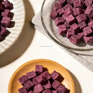 Dés de <span class=keywords><strong>patate</strong></span> douce violette lyophilisés à faible MOQ, naturels, sans sucre, granulés de <span class=keywords><strong>patate</strong></span> douce violette FD pour additif alimentaire - Product Image 2