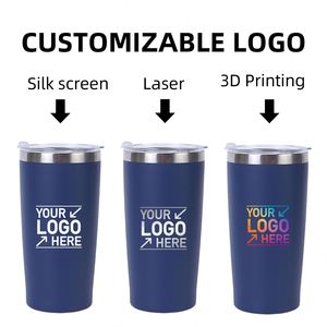 Custom logo 20oz Classic Powder Coated Vacuum Insulated Travel <b>Coffee</b> Mug 20 oz Stainless Steel Tumbler with Lid - Product Image 5