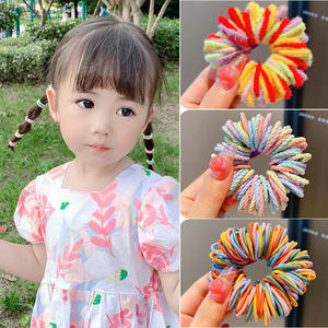 100 pièces/lot, élastiques à cheveux en caoutchouc de couleur bonbon pour filles, bandeaux pour bébés, chouchous, accessoires pour enfants - Product Image 2