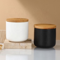 Pot de conservation en céramique scellé SWT Nordic blanc et noir pour cuisine, multi-grains, aliments, bonbons, café, thé, avec logo personnalisé pour usage domestique