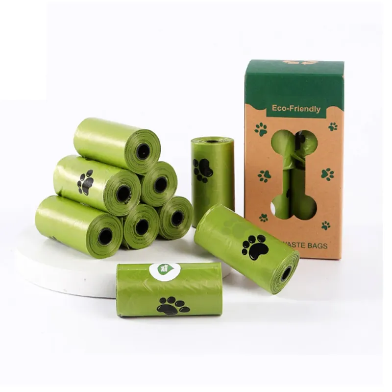 Dog Paw Pattern Downtown countryside Eco-friendly Leak Proof Dog Poop Bags With Dispenser,Epi Biodegradable Dog Waste Bag