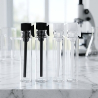 Tabung Kaca Borosilikat Portabel Kecil 1ml2ml untuk Sampel Minyak Atsiri Parfum, Botol Kosong untuk Sablon Stopper