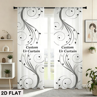Rideaux transparents imprimés sur mesure (2 pièces) pour la décoration intérieure, personnalisables avec n'importe quel motif - 2 panneaux semi-transparents avec passe-tringle