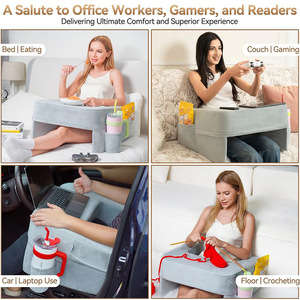 Oreiller de lecture en mousse à mémoire de forme <span class=keywords><strong>Support</strong></span> ergonomique pour <span class=keywords><strong>ordinateur</strong></span> <span class=keywords><strong>portable</strong></span> <span class=keywords><strong>lit</strong></span> de jeu canapé dortoir bureau avec poche housse lavable détachable - Product Image 3