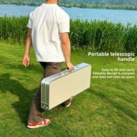 Table pliante en alliage d'aluminium avec 4 chaises, ensemble robuste et portable pour le camping, le pique-nique et les activités de plein air, table et chaises intégrées
