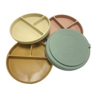 Plaque d'aspiration en silicone antidérapante de haute qualité sans BPA personnalisée pour enfant, bébé et tout-petits, vaisselle en silicone avec ventouse