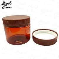 Wadah Plastik PET Ringan Warna Putih Bening Hitam Amber 4oz 5oz Stoples Plastik untuk Bunga Kering Segel Kedap Udara dengan Kunci Pengaman Anak