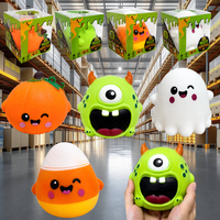 Halloween : 4 kits de jouets Squishies géants et géolosques en forme de monstre fantôme, doux à presser, anti-stress et sensoriels