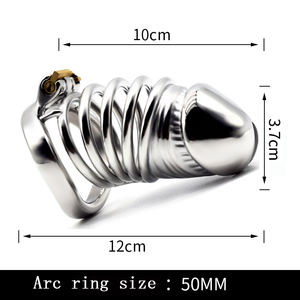 Yeni tasarım FRRK-55 erkek bekaret cihazı erkekler için erkek eşcinsel için 304 paslanmaz çelik horoz kafes kilit horoz yüzükler - Product Image 3