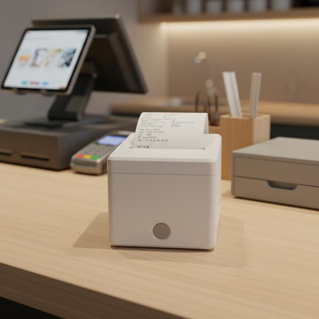 80mm Thermal Receipt POS Printer with Auto Cutter and Cash Drawer Wireless Bluetooth Bill Printing Machine with USB LAN' 12V/2A
