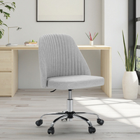 Chaise de bureau moderne et confortable en tissu avec roulettes Chaise d'ordinateur ergonomique de haute qualité, à hauteur réglable et à faible dossier
