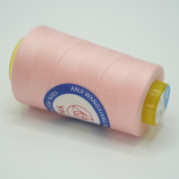 Grosir murah benang jahit poliester Spun 40S/2 100% ketahanan tinggi untuk tekstil rumah untuk Kaus dan pakaian polos