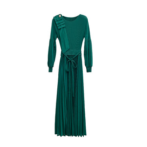 Vestido plisado Miyake, nueva colección otoño, elegante y con estilo, novedad verano 2026, manga larga, falda midi con dobladillo amplio. - Product Image 5