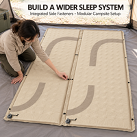 Matelas de camping auto-gonflant avec noyau en mousse PU, surface de soutien zonée et boutons latéraux connectables pour les programmes de marque privée