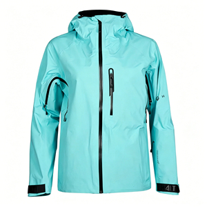 BWS Windproof Waterproof Breathable Women Size Winter Hooded Contrast <strong>Ski</strong> <strong>Jacket</strong> 100% Polyester for Turqoise Gloss Tone <strong>Pink</strong> - Product Image 1