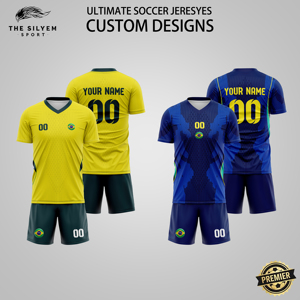 ชุดเสื้อฟุตบอลแบบคลาสสิกใหม่ บริการ OEM รับผลิตตามแบบ พิมพ์ลายด้วยความร้อน ชื่อทีม รุ่นสำหรับนักเตะ ชุดเสื้อฟุตบอล 100% - Product Image 1