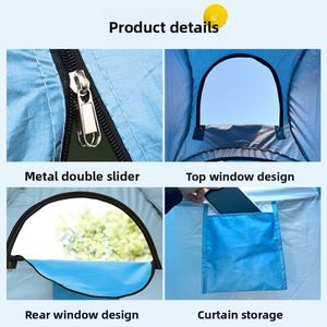 Carpa de Camping Impermeable de Tela Tafetán de Una Sola Capa de 1000 mm para Exteriores, Cuatro Estaciones, Portátil, de Montaje Rápido, con Privacidad - Product Image 4