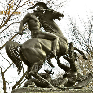 Tamaño natural al aire libre moderno jardín decoración Metal bronce estatua San Jorge y dragón escultura - Product Image 3
