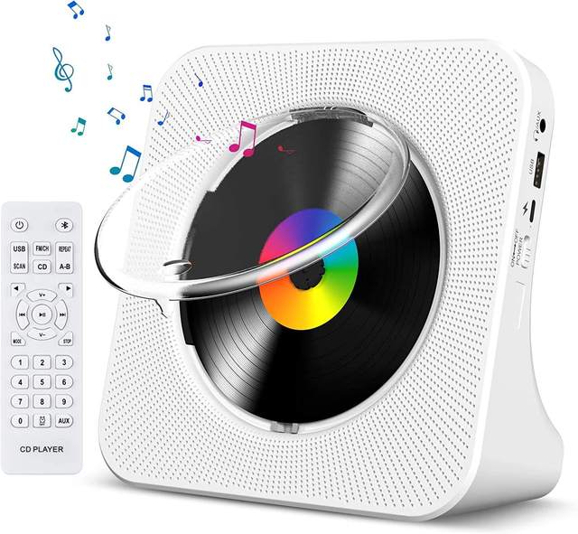 Factory Custom Portable Wall Mounted CD Player with BT Sound Built in Speaker Rechargeable Music Player for Study Home Outdoor