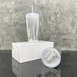 Custom logo Crystal BPA Free 25oz Double Wall Snow Globe <b>Plastic</b> Tumbler for Uv Dtf Wraps - Product Image 2