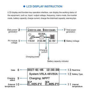 하이브리드 스마트 MPPT 태양광 충전 컨트롤러 CM-40A 1.2kg WiFi 자동 12V 24V <span class=keywords><strong>48V</strong></span> 40A 납산 리튬 배터리 패널 배터리 - Product Image 4
