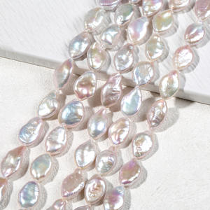 Collier en perles de culture d'eau douce naturelles en forme de riz baroque, 10-14 mm, forte brillance, goutte d'eau, semi-finies, accessoires de bricolage en gros - Product Image 1