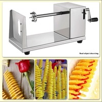 Roestvrijstalen Handmatige Aardappeltorenmachine Elektrische Aardappelspiraalsnijder Groentefruitchips Snijmachine