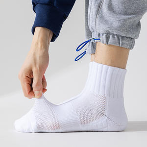 Chaussettes de course à pied de basket-ball à coupe <span class=keywords><strong>basse</strong></span> pour hommes, courtes, en coton, absorbant la sueur, respirantes, à la <span class=keywords><strong>taille</strong></span>, serviette de printemps et d'été. - Product Image 4