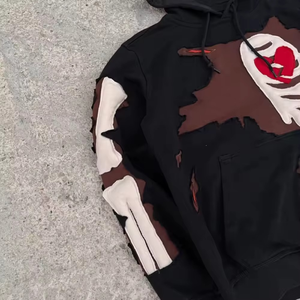 Sweat-shirt d'hiver personnalisé en gros, impression numérique du logo, taille XL, sans cordon, impression en relief, 400GSM 500GSM, polaire respirant - Product Image 4