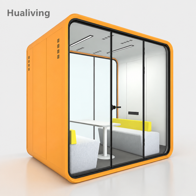 Large Modular Office Meeting Pod Commercial Acoustic Conference Booth with Custom Interior and Ventilation