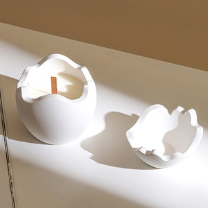 Ornement en plâtre de luxe parfumé à l'aromathérapie, en forme de coquille d'œuf, pot en gypse pour la maison, parfum d'intérieur désodorisant et aromatique - Product Image 1