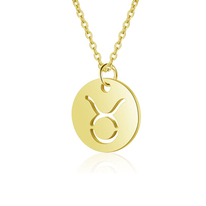 Ledemanco-pendentif zodiaque pour femmes, collier à breloques rondes et creuses, bélier Scorpio Horoscope, vente en gros - Product Image 6