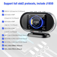 KONNWEI KW206 Combinador HUD con Pantalla TFT a Color de 3.5 Pulgadas - Alarma de Voltaje y RPM del Motor, Monitoreo de Velocidad, Herramienta de Diagnóstico OBD2/EOBD para Autos, 1 Año de Garantía