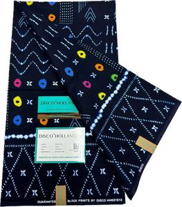 Tela de Algodón Artesanal con Estampado de Puntos de Colores, 6 Yardas, Textil Exclusivo Ankara con Estampado de Cera para Disfraces de Fiestas Nómadas de África Occidental - Product Image 1