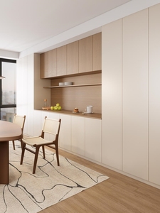 <span class=keywords><strong>Buffet</strong></span> de rangement sur mesure à finition mate, anti-rayures, avec porte-gobelets intégré pour salle à manger contemporaine - Product Image 2