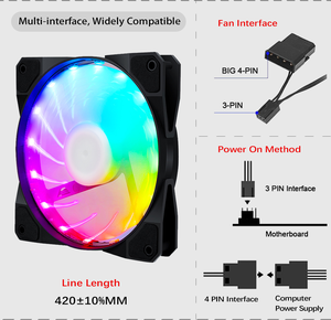 Бесплатный образец 12 В 6Pin 15 светодиодных ламп RGB игровой ПК корпус охлаждающий Компьютерный Вентилятор СВЕТОДИОДНЫЙ многоцветный 120 мм кулер для процессора вентилятор RGB Компьютерный Вентилятор - Product Image 6