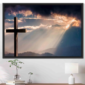Printed Canvas: Jesus Christ Artwork, Serene Sunrise, Religious Decor,<b>BLACK</b> <b>FRAMED</b> CANVAS - Product Image 3