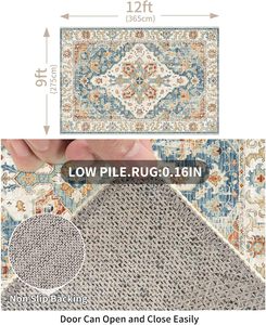 Lavabili Boho Area tappeti 9x12 antiscivolo tappetini per soggiorno camera da letto stile Vintage fattoria ingresso <span class=keywords><strong>cucina</strong></span> <span class=keywords><strong>arancione</strong></span> blu - Product Image 2