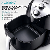 FLANEK FL-5522 Friteuse à air 3,5 L 1200 W à panier unique avec minuterie manuelle et thermostat réglable, cuisson sans huile
