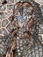 Pendentif Madonna de luxe en or 9K-18K/or rose, collier pavé de diamants de laboratoire glacés - Certifié IGI