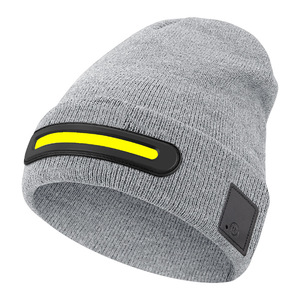 Customizable LED Beanie Hat Bluetooth Music Lights | Eco-friendly 100% Acrylic Flat Brim Children's Winter Knit Cap Christmas