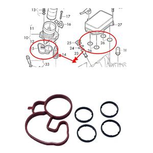 مجموعة حلقات إحكام 06M117070G و 06M115441E مناسبة لحشية مبرد الزيت في سيارات أودي وتوارج وبورش - Product Image 2