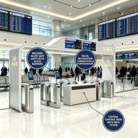 Letrero LED de Aluminio Personalizado de Gran Formato con Montaje en Gantry, para Interiores, Aeropuertos, Estaciones de Metro, Puertas de Embarque, Terminales, Tamaño Personalizable, Video