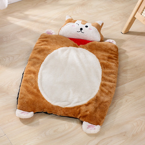 Cute Shiba Inu Dog <b>Bed</b> Plush Warm Mat 50x60cm For Pet Sleeping <b>Pad</b> Rectangle Cartoon Design Hand Wash Polyester Fiber - Product Image 1